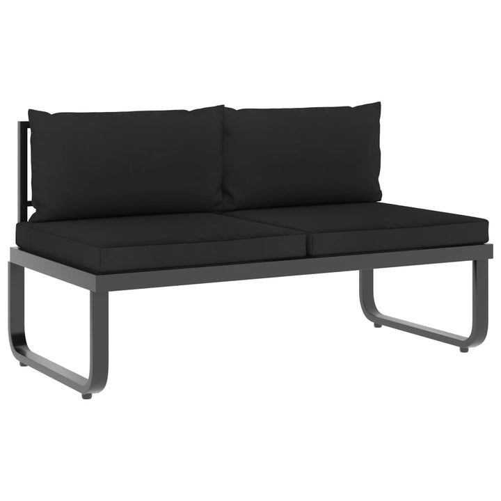 vidaXL 4 Piece Patio Corner Sofa Set with Cushions Aluminum and WPC-5