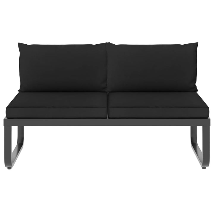vidaXL 4 Piece Patio Corner Sofa Set with Cushions Aluminum and WPC-6