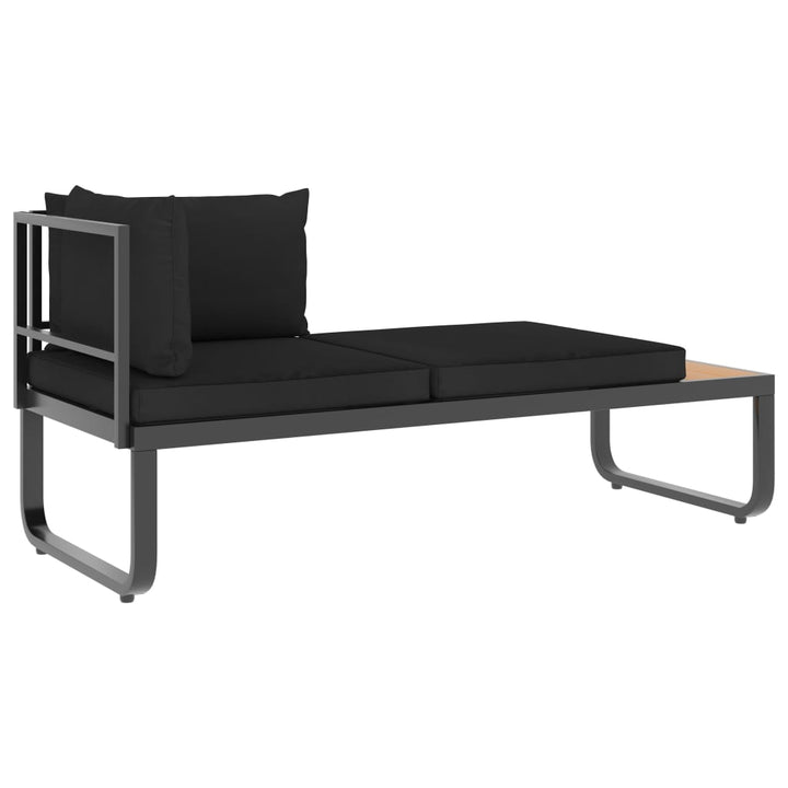 vidaXL 4 Piece Patio Corner Sofa Set with Cushions Aluminum and WPC-7