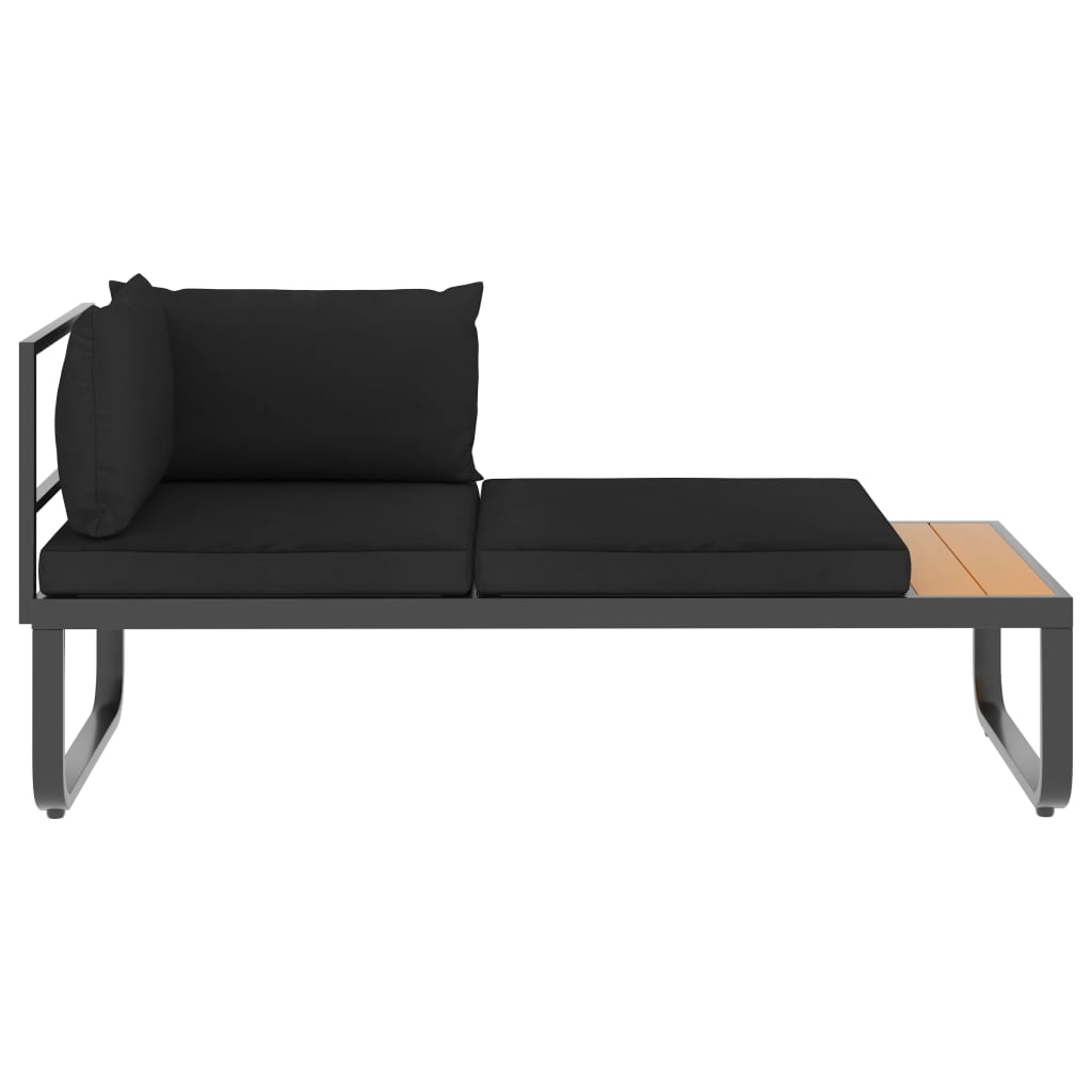 vidaXL 4 Piece Patio Corner Sofa Set with Cushions Aluminum and WPC-8