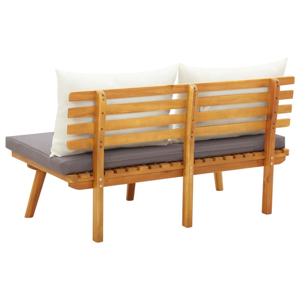 vidaXL Patio Bench with Cushions 45.3" Solid Acacia Wood-2