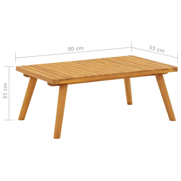 vidaXL Patio Coffee Table 35.4"x21.7"x13.8" Solid Acacia Wood-4