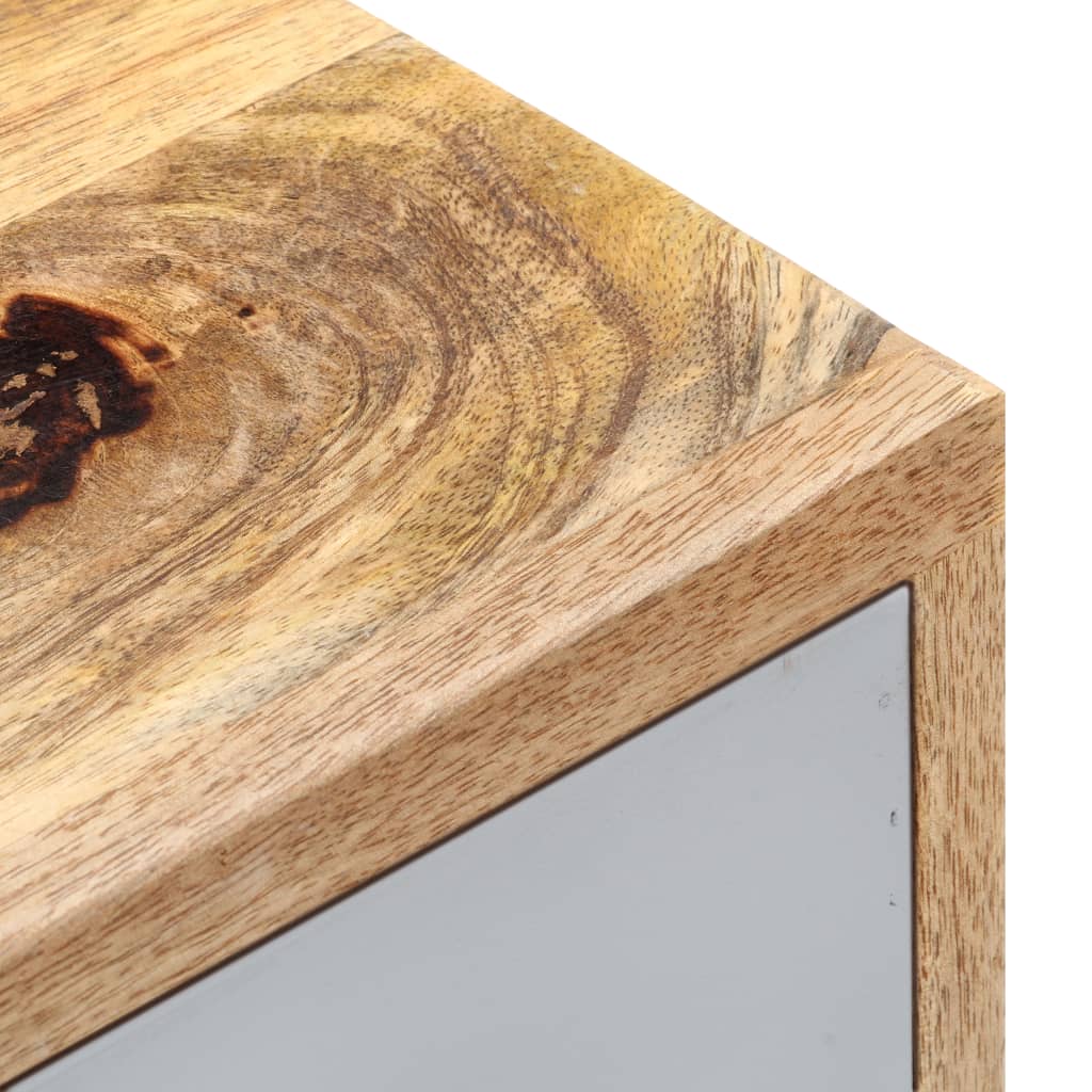 vidaXL Bedside Cabinet 15.7"x13.8"x19.7" Solid Mango Wood-4