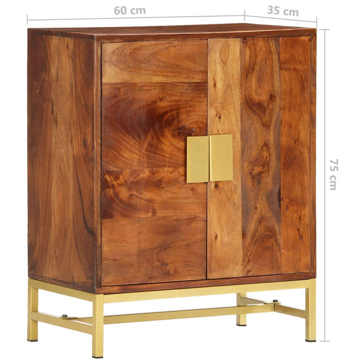 vidaXL Sideboard 23.6"x13.8"x29.5" Solid Acacia Wood-11