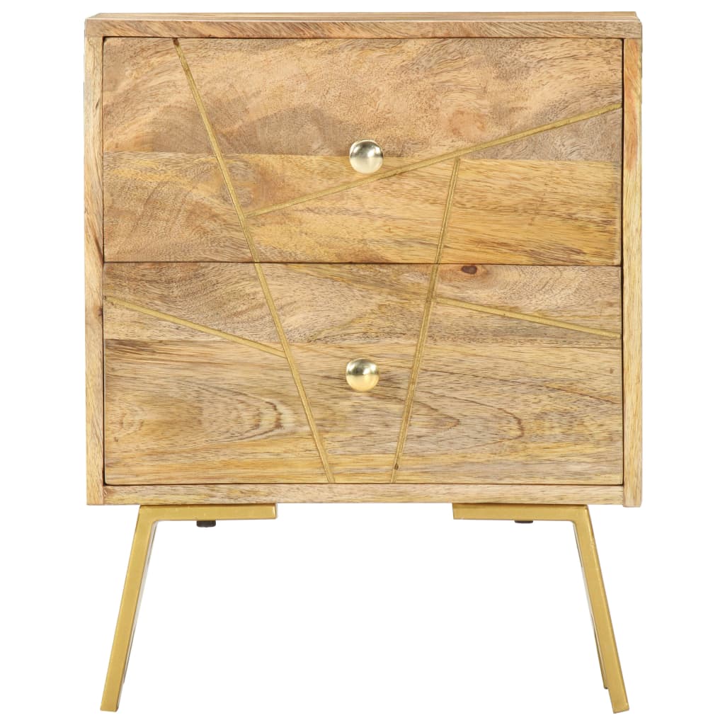 vidaXL Nightstand Storage Bedside Table for Home Bedroom Solid Wood Mango-11