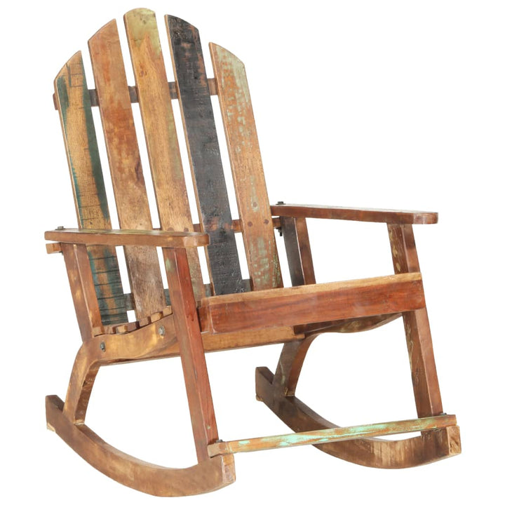 vidaXL Rocking Chair Wooden Adirondack Chair Porch Rocker for Patio Garden-6