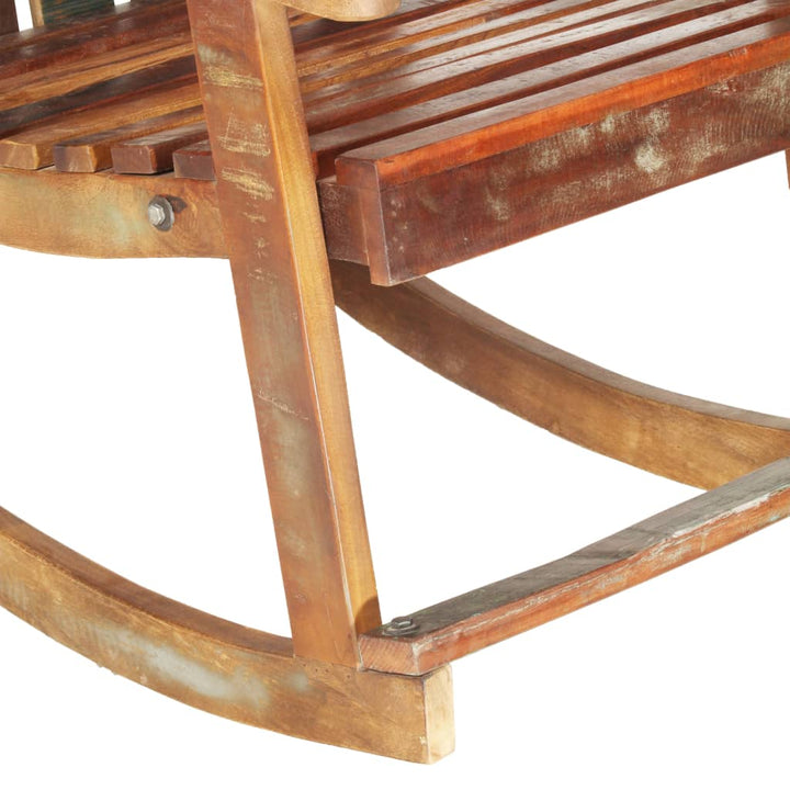 vidaXL Rocking Chair Wooden Adirondack Chair Porch Rocker for Patio Garden-4