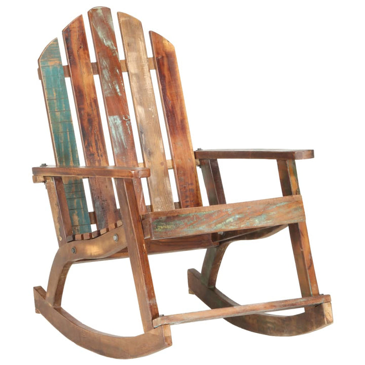 vidaXL Rocking Chair Wooden Adirondack Chair Porch Rocker for Patio Garden-5