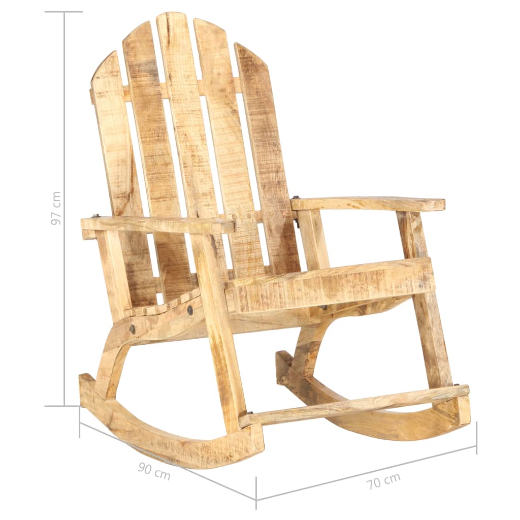 vidaXL Rocking Chair Wooden Adirondack Chair Porch Rocker for Patio Garden-13