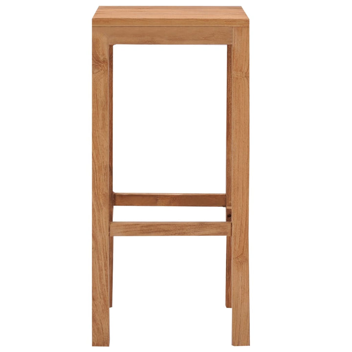 vidaXL Bar Stools Kitchen Breakfast Stool Chair with Footrest Solid Wood Teak-4