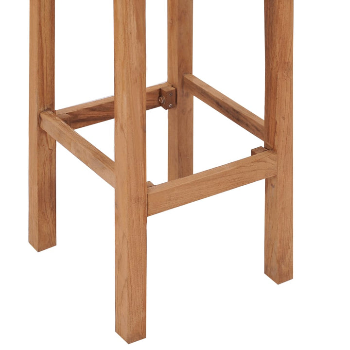 vidaXL Bar Stools Kitchen Breakfast Stool Chair with Footrest Solid Wood Teak-5