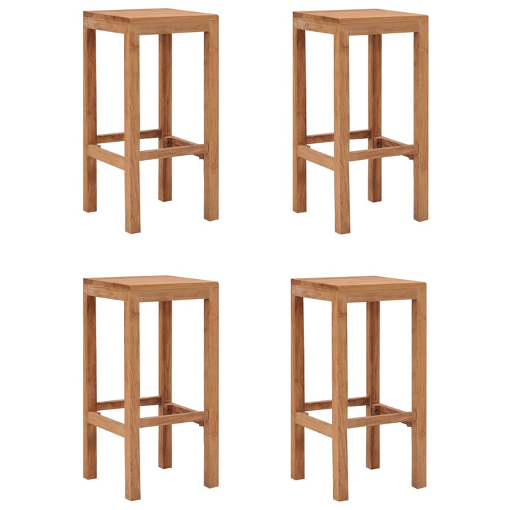vidaXL Bar Stools Kitchen Breakfast Stool Chair with Footrest Solid Wood Teak-8
