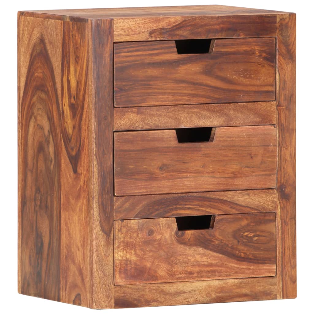vidaXL Bedside Cabinet 15.7"x11.8"x19.7" Solid Sheesham Wood-0