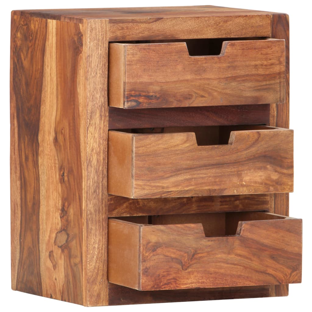 vidaXL Bedside Cabinet 15.7"x11.8"x19.7" Solid Sheesham Wood-4