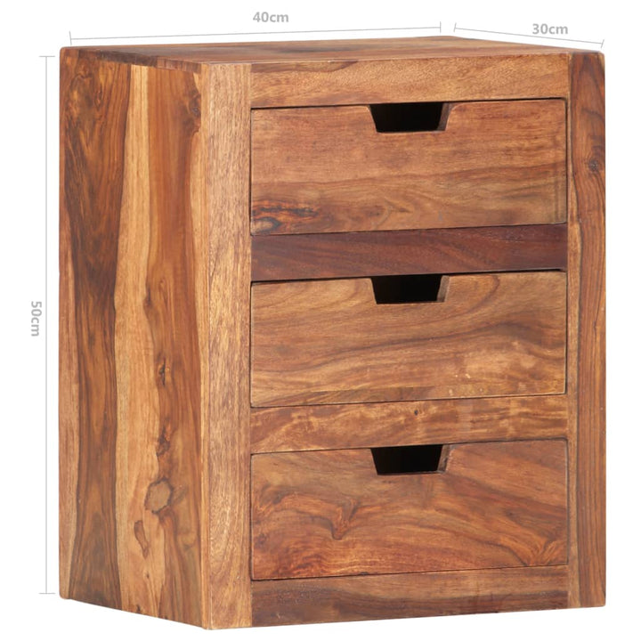 vidaXL Bedside Cabinet 15.7"x11.8"x19.7" Solid Sheesham Wood-6