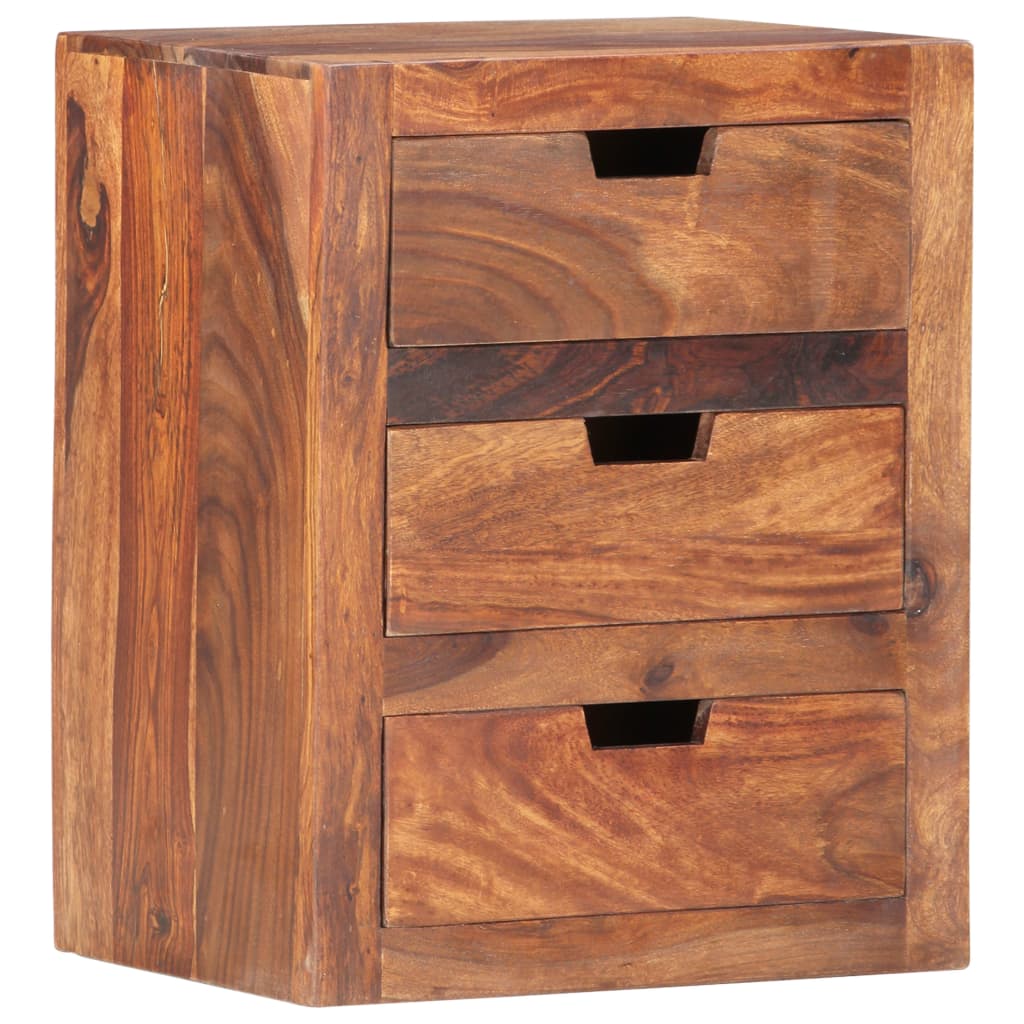 vidaXL Bedside Cabinet 15.7"x11.8"x19.7" Solid Sheesham Wood-8