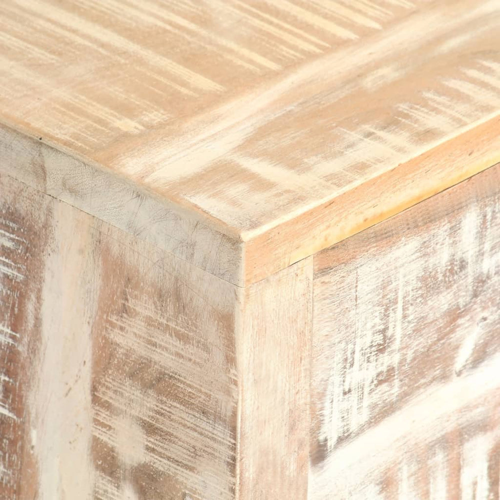 vidaXL Sideboard White 28.7"x11.8"x29.5" Solid Acacia Wood-1