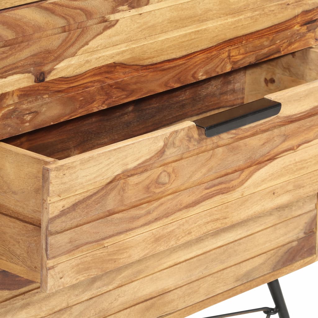 vidaXL Sideboard 31.5"x11.8"x29.5" Solid Sheesham Wood-4