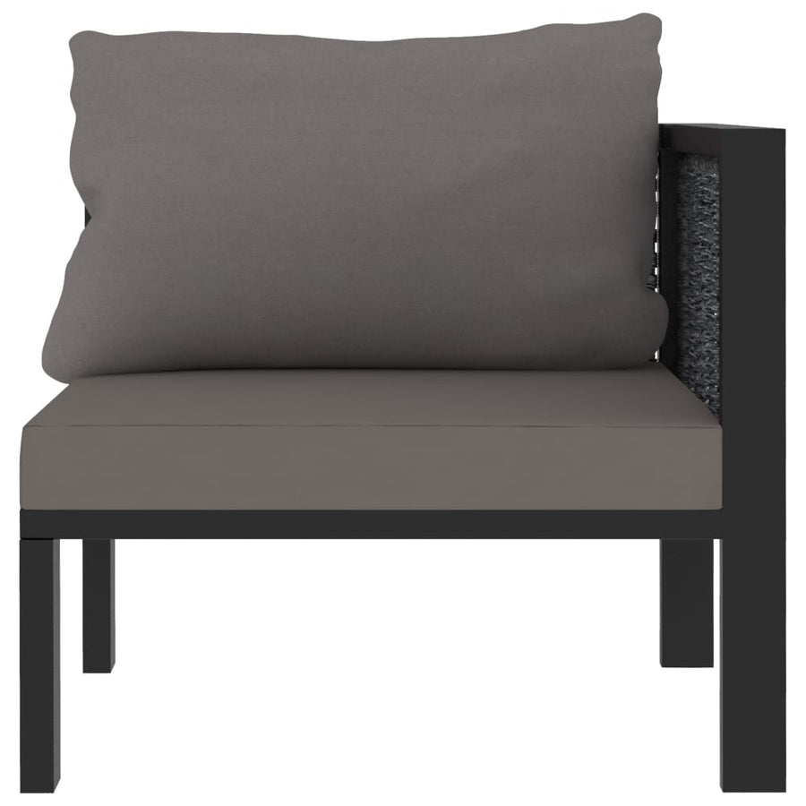 vidaXL Sectional Corner Sofa with Left Armrest Poly Rattan Anthracite-0