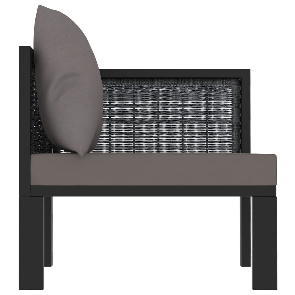vidaXL Sectional Corner Sofa with Left Armrest Poly Rattan Anthracite-1
