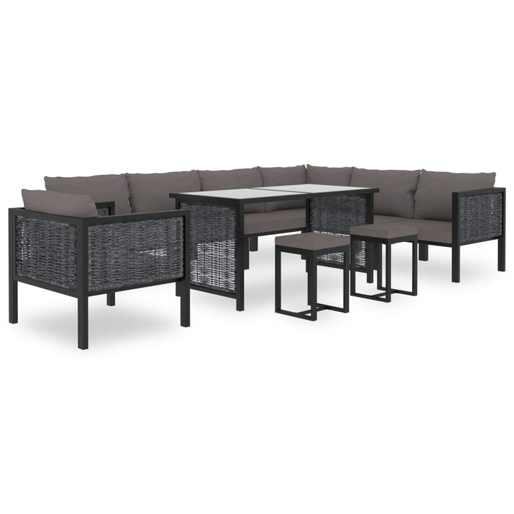 vidaXL Sectional Corner Sofa with Left Armrest Poly Rattan Anthracite-7