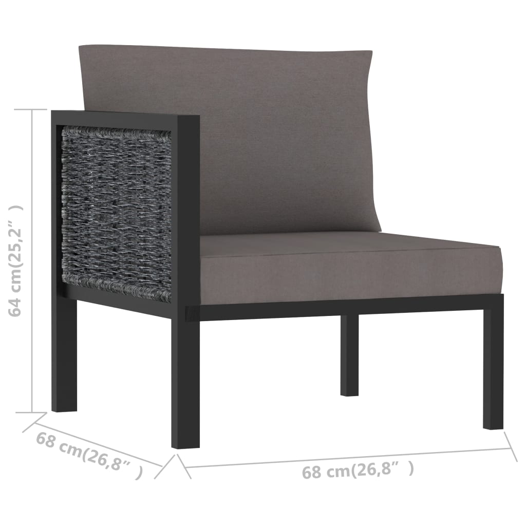 vidaXL Sectional Corner Sofa with Right Armrest Poly Rattan Anthracite-4