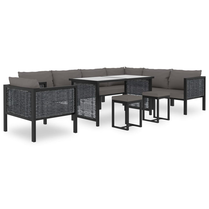 vidaXL Sectional Corner Sofa with Right Armrest Poly Rattan Anthracite-7