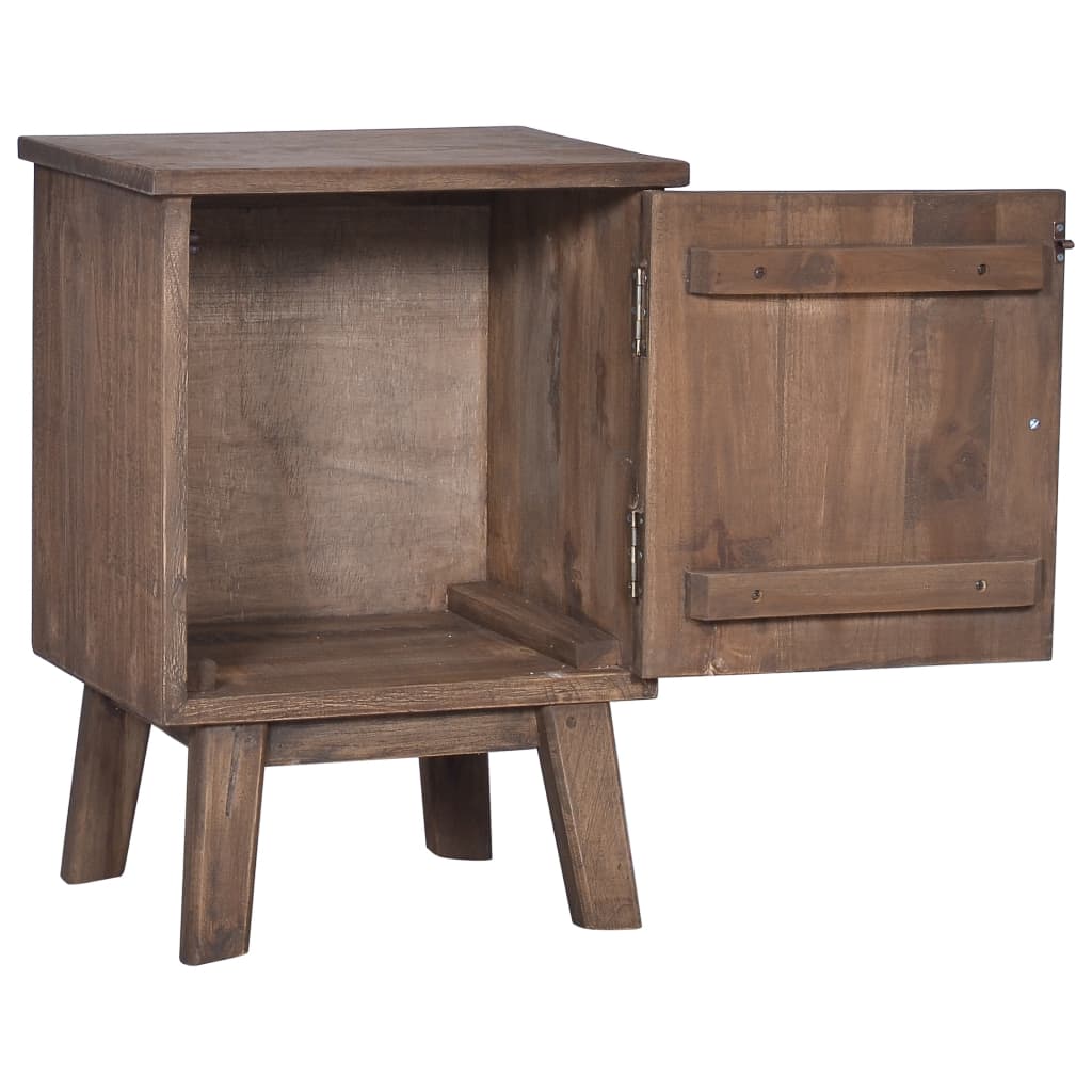 vidaXL Bedside Cabinet 15.7"x11.8"x20.9" Solid Teak Wood-2