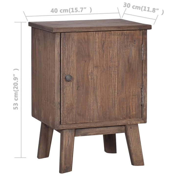 vidaXL Bedside Cabinet 15.7"x11.8"x20.9" Solid Teak Wood-6