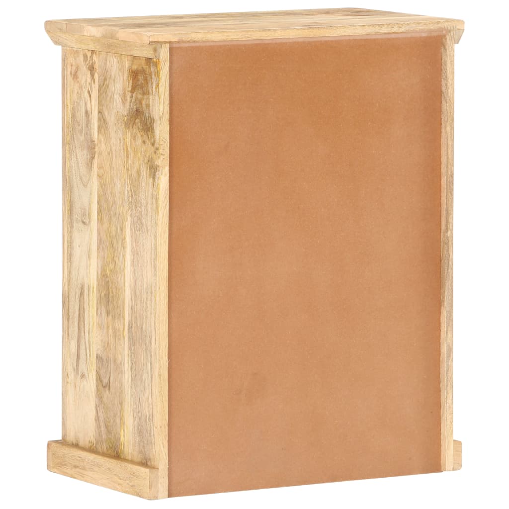 vidaXL Sideboard with Steel Doors 23.6"x13.8"x29.5" Solid Mango Wood-3