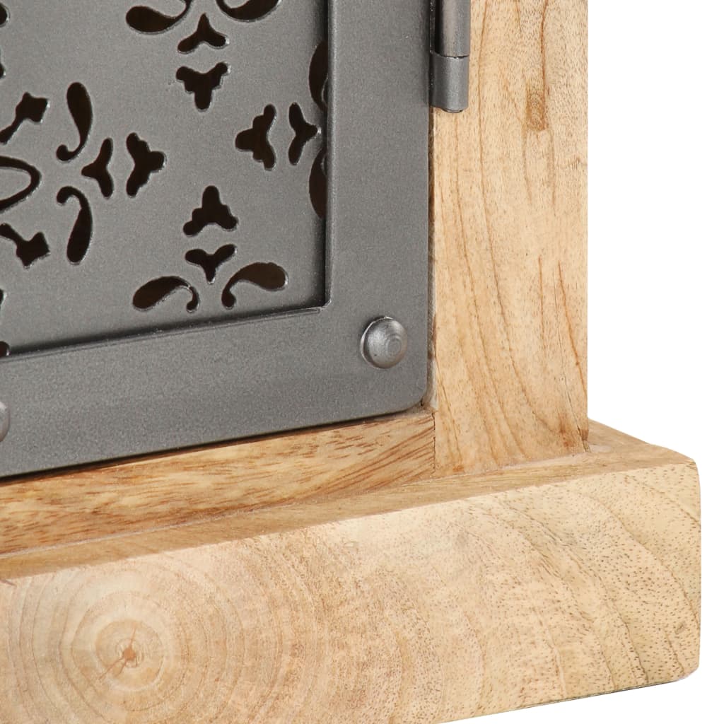 vidaXL Sideboard with Steel Doors 23.6"x13.8"x29.5" Solid Mango Wood-5
