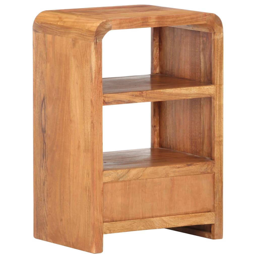 vidaXL Nightstand Storage Bedside Cabinet Bedroom Furniture Solid Wood Acacia-9