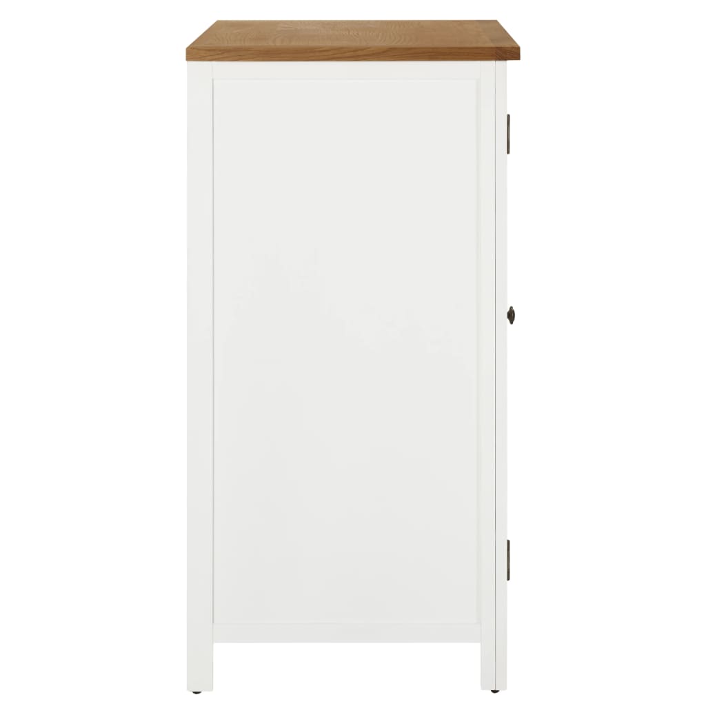 vidaXL Wardrobe Solid Oak Wood Storage Clothes Cabinet Wooden White/Light Wood-10