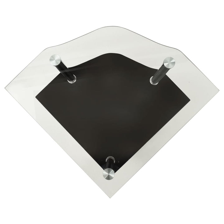 vidaXL 2-Tier Side Table Transparent & Black 15"x15"x19.7" Tempered Glass-2
