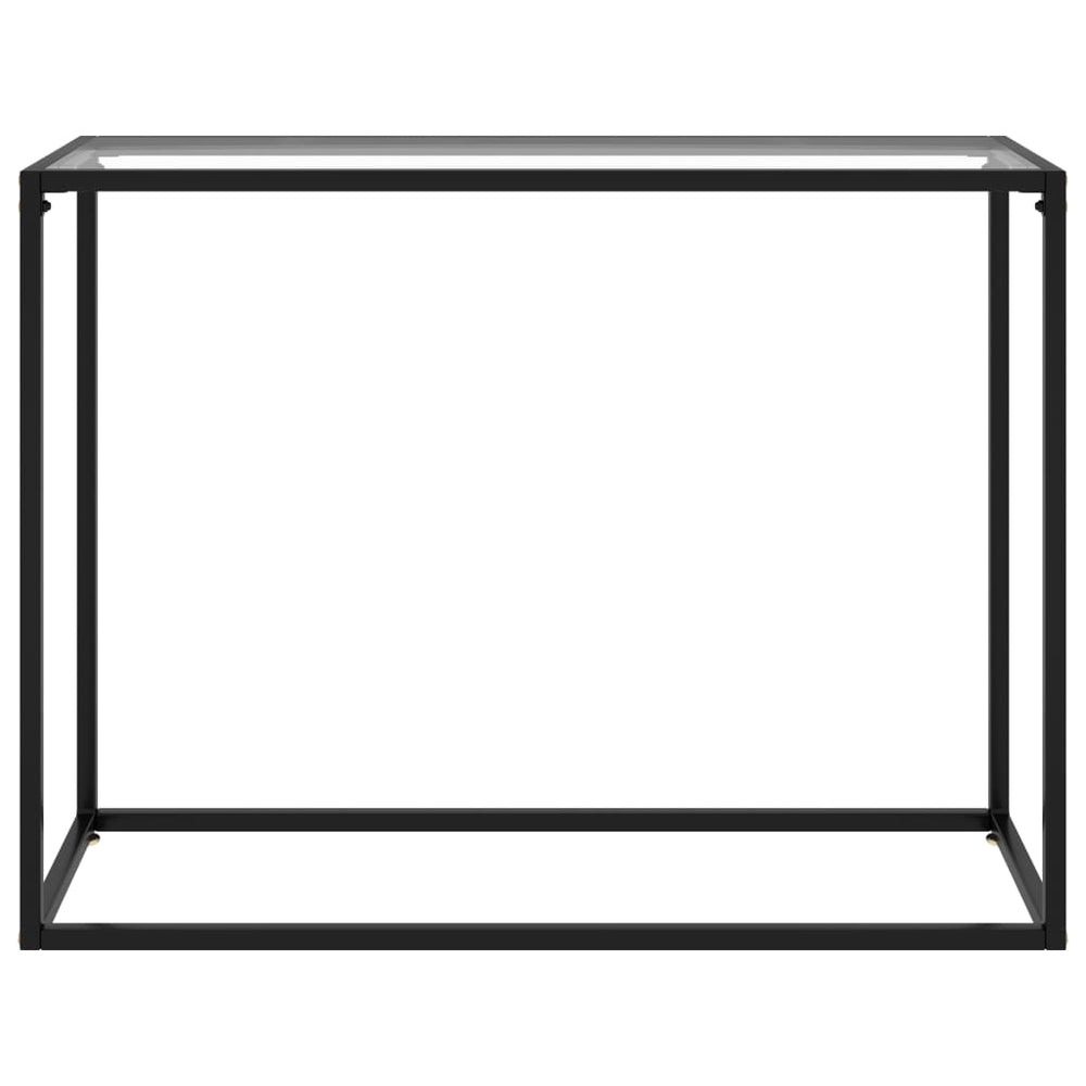 vidaXL Console Table Transparent 39.4"x13.8"x29.5" Tempered Glass-1