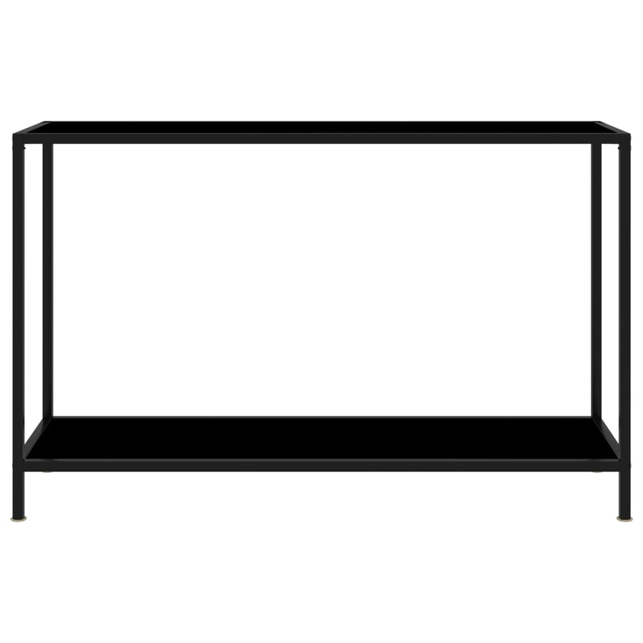 vidaXL Console Table Black 47.2"x13.8"x29.5" Tempered Glass-0