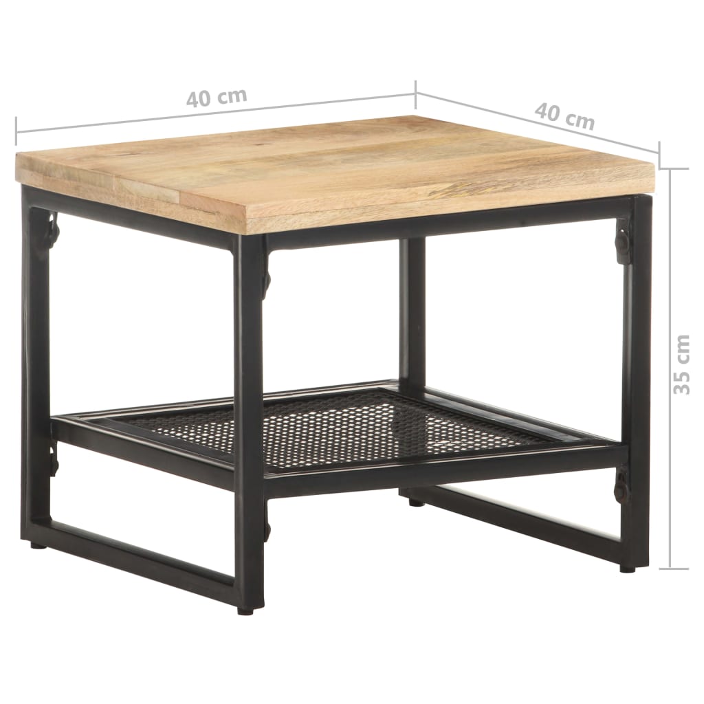 vidaXL Side Table 15.7"x15.7"x13.8" Solid Mango Wood-5