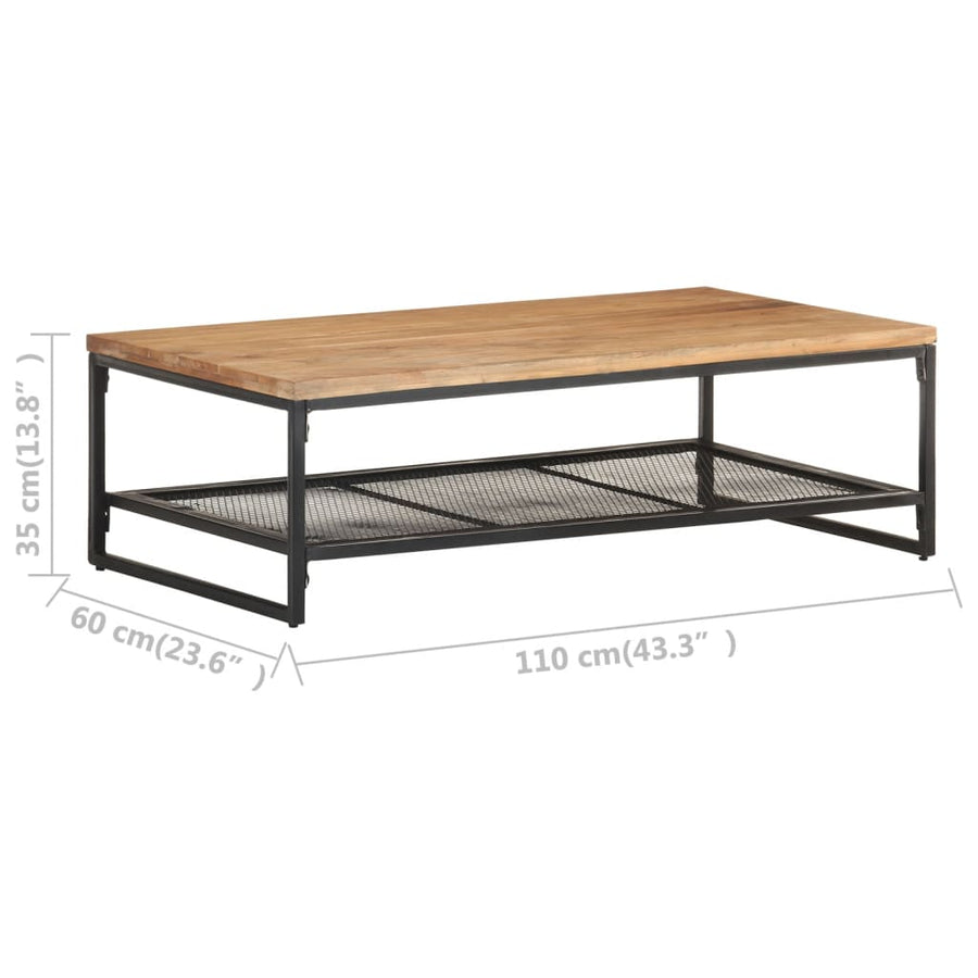 vidaXL Coffee Table 43.3"x23.6"x13.8" Solid Acacia Wood-0