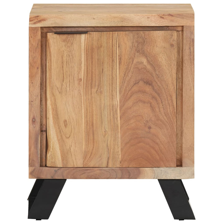 vidaXL Bedside Cabinet 15.7"x11.8"x19.7" Solid Acacia Wood with Live Edges-2