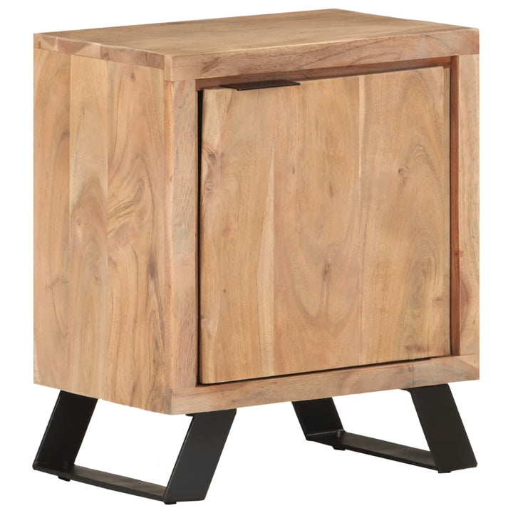 vidaXL Bedside Cabinet 15.7"x11.8"x19.7" Solid Acacia Wood with Live Edges-8