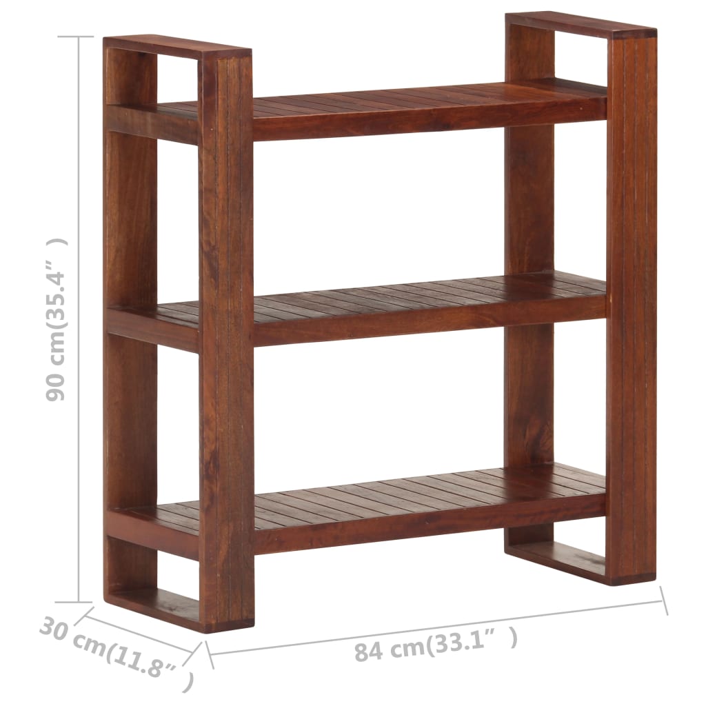 vidaXL Bookshelf Book Cabinet Wall Bookcase Standing Shelves Solid Wood Acacia-9