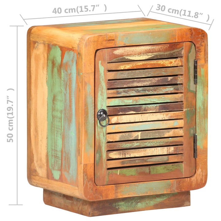 vidaXL Bedside Cabinet 15.7"x11.8"x19.7" Solid Reclaimed Wood-4