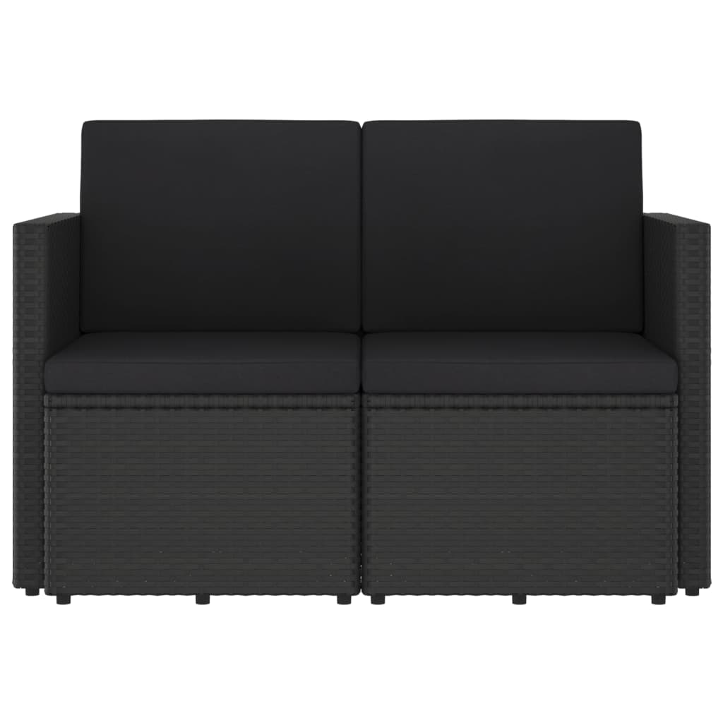 vidaXL 2 Seater Sofa Couch with Cushions Patio Wicker Love Seat PE Rattan-4
