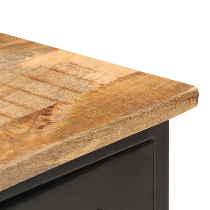 vidaXL Sideboard 43.3"x11.8"x25.6" Solid Rough Mango Wood and Steel-4