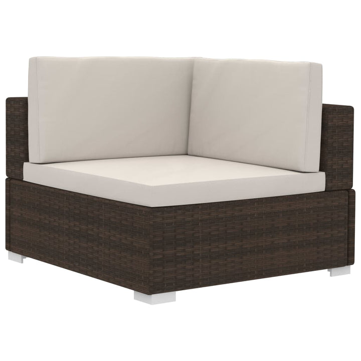 vidaXL 2 Seater Sofa Couch with Cushions Patio Wicker Love Seat PE Rattan-7