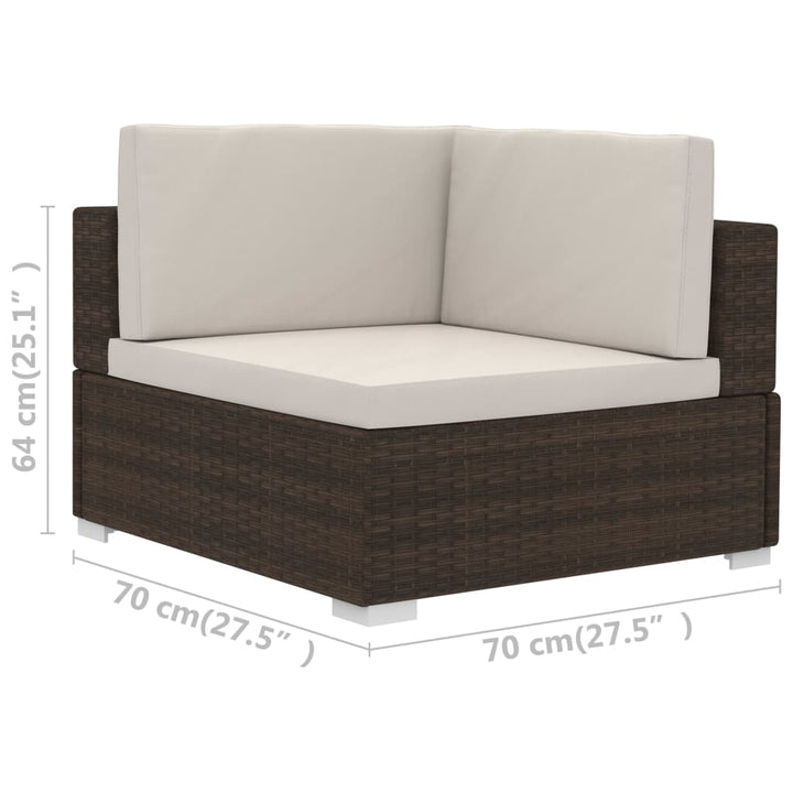 vidaXL 2 Seater Sofa Couch with Cushions Patio Wicker Love Seat PE Rattan-8
