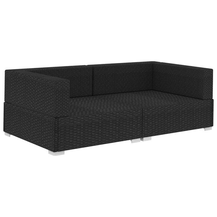 vidaXL 2 Seater Sofa Couch with Cushions Patio Wicker Love Seat PE Rattan-6