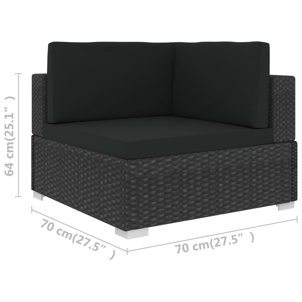vidaXL 2 Seater Sofa Couch with Cushions Patio Wicker Love Seat PE Rattan-10