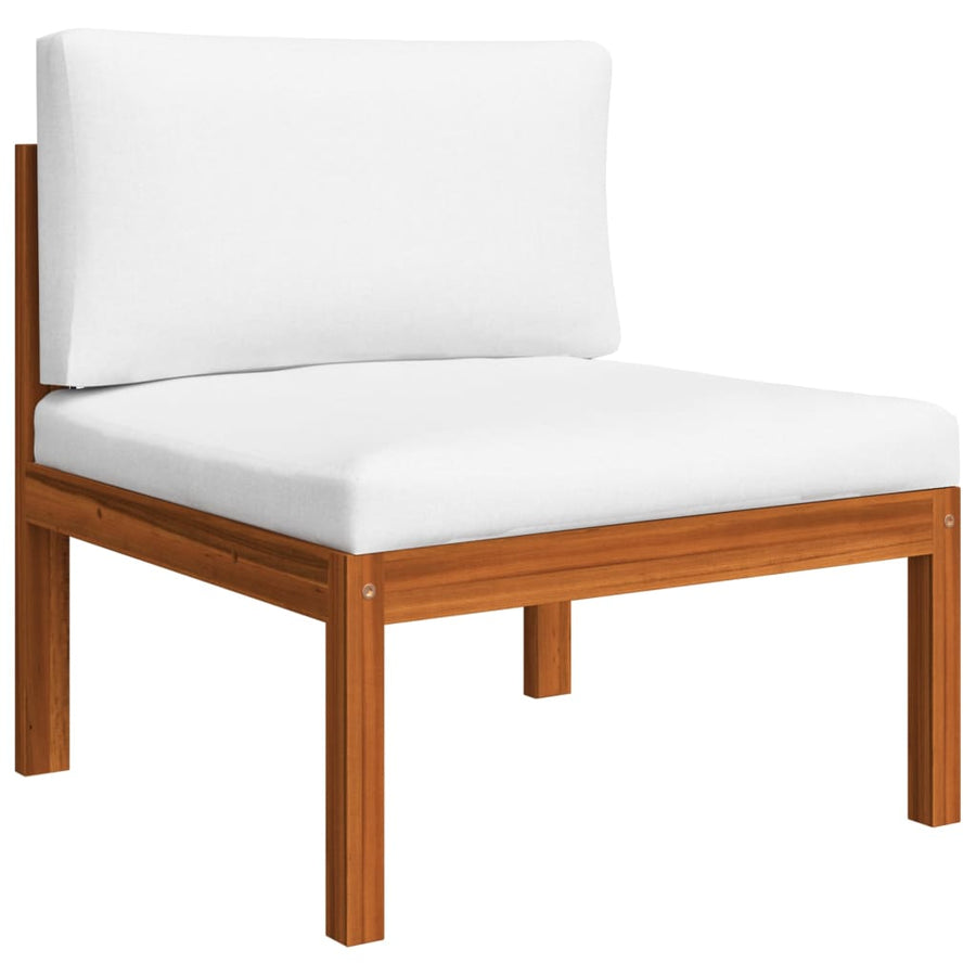 vidaXL Patio Middle Sofa with Cushions Solid Acacia Wood-0