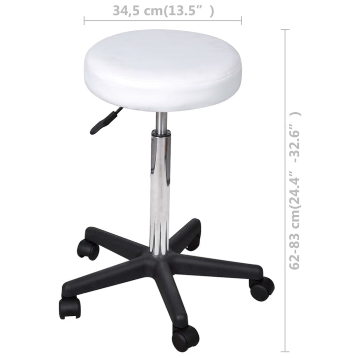 vidaXL Office Chair Swivel Rolling Stool with Wheels for Office Faux Leather-12